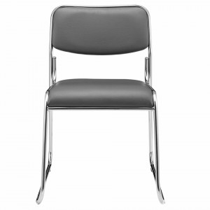 Scaune birou, set 4 buc, piele sintetica, gri - P49801678 - Img 2
