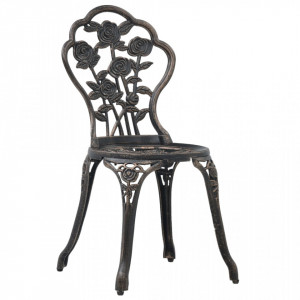 Scaune de bistro, 2 buc., bronz, aluminiu turnat - V47862V - Img 2