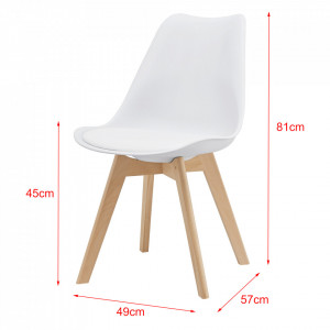 Scaune design, set 2 buc, 81 x 49 x 57 cm, alb - P67291227 - Img 4