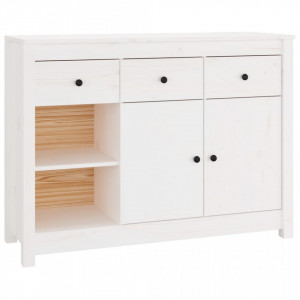 Servantă, alb, 100x35x74 cm, lemn masiv de pin - V814555V - Img 1