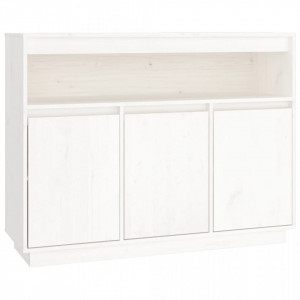 Servantă, alb, 104,5x34x80 cm, lemn masiv de pin - V814390V
