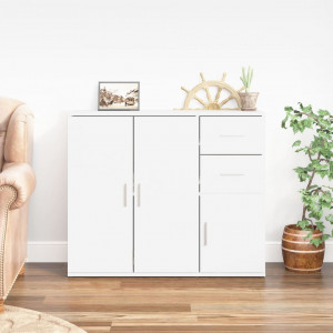 Servantă, alb extralucios, 91x29,5x75 cm, lemn prelucrat - V823271V - Img 2