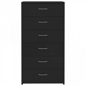 Servanta cu 6 sertare, negru, 50 x 34 x 96 cm, PAL - V800667V - Img 4