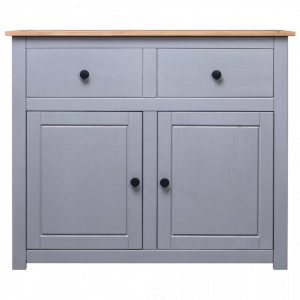 Servanta, gri, 93 x 40 x 80 cm, lemn masiv pin - V282698V - Img 4