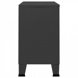 Servantă industrială, antracit, 105x35x62 cm, metal și sticlă - V339610V - Img 4