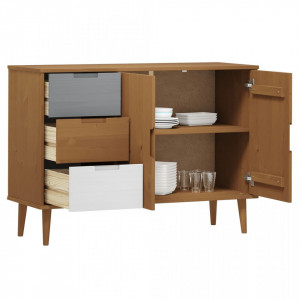 Servantă maro, 113x40x80 cm, lemn masiv de pin - V350513V - Img 3
