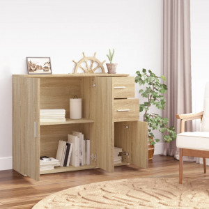 Servantă, stejar sonoma, 91x29,5x75 cm, lemn prelucrat - V823272V - Img 3