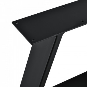 Set 2 bucati picioare masa, 40 x 10 x 40 cm, metal/negru - P65541992 - Img 2