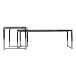 Set 2 măsuţe de cafea, alb lucios, 100x40 cm și 50x40 cm - TP252416 - Img 11