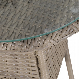 Set bistro cu perne, 3 piese, maro, poliratan - V44149V - Img 4