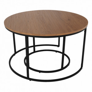 Set de 2 măsuţe de cafea, stejar și negru, 80x45 cm, 50x40 cm - TP261524 - Img 13