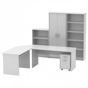 Set de birou, 150x67x73 cm, alb - TP277998 - Img 11