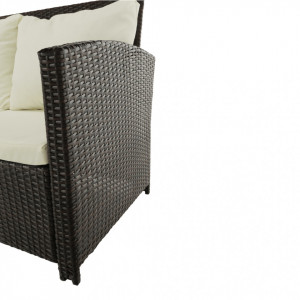Set de grădină din ratan cu 5 piese, 1 măsuţă, 1 colţar şi 3 tabureţi, maro - TP302510 - Img 16