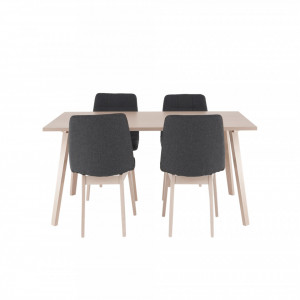 Set de masă, culoarea fag deschis / ţesătura gri, pentru 4 persoane - TP291511 - Img 15