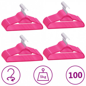 Set de umerase anti-alunecare, 100 buc., roz, catifea - V289925V - Img 2