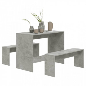 Set mobilier de bucătărie, 3 piese, gri beton, PAL - V809480V - Img 4