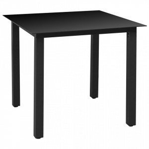 Set mobilier de exterior cu perne, 5 piese, negru, aluminiu - V42778V - Img 3