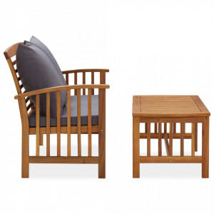 Set mobilier de gradina cu perne, 2 piese, lemn masiv de acacia - V310264V - Img 2