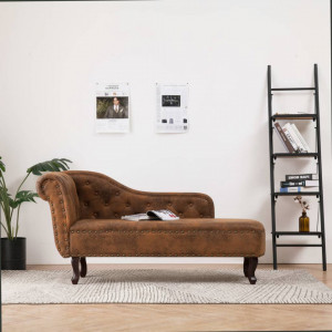 Sezlong, maro, imitatie piele de caprioara - V281278V