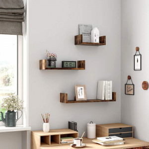 SORAI17 - Rafturi carti, biblioteca stil Industrial, 60 x 15 x 10 cm - Img 3