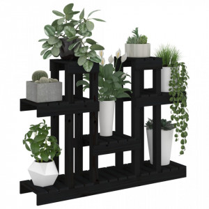 Suport pentru plante, negru, 104,5x25x77,5cm, lemn masiv de pin - V822101V - Img 4