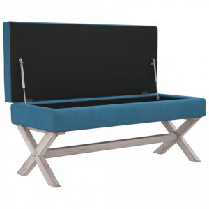 Taburet de depozitare, albastru, 110x45x49 cm, catifea - V344524V - Img 4