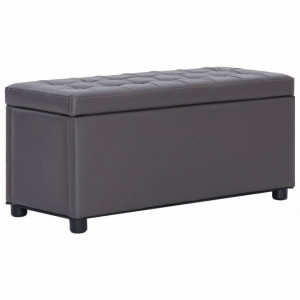 Taburet de depozitare, gri, 87,5 cm, piele artificiala - V281373V - Img 1