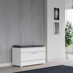 TEBAA103 - Bancuta, pantofar 85 x 35 x 45 cm, Alb-mat
