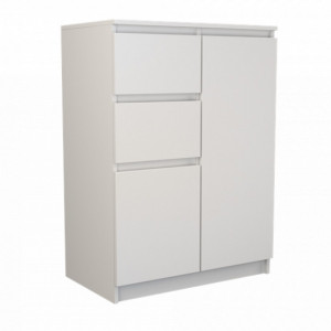 TECOA102 - Comoda 70 x 40 x 97 cm, Alb-Mat