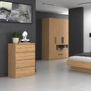 TECOAR112 - Comoda 70 x 40 x 97 cm, Stejar Artisan - Img 5