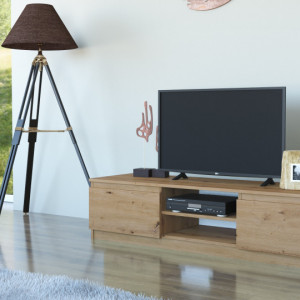 TECOTVAR104 - Comoda TV 140 x 40 x 36 cm, Stejar Artisan - Img 1