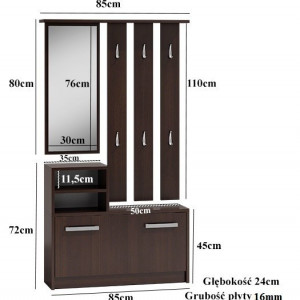 TECUITR101 - Cuier hol, 85 x 24 x 180 cm, Trufa, PAL - Img 4