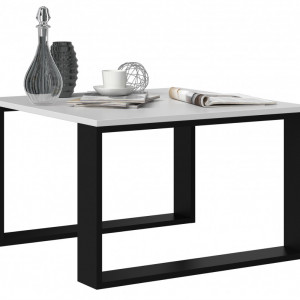 TEMCA-N102 - Masuta cafea, 67 x 67 x 40 cm, Alb-Negru, PAL