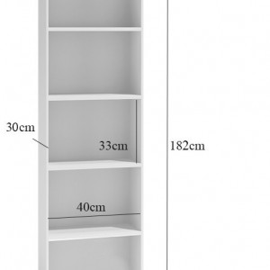 TERAAR110 - Raft, rafturi, biblioteca, 40 x 30 x 182 cm, Stejar Artisan, PAL - Img 4