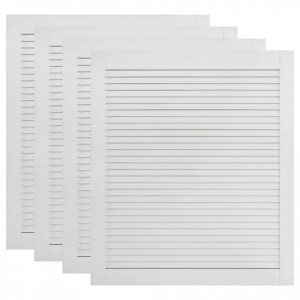Uși lamelare, 4 buc., alb, 69x59,4 cm, lemn masiv de pin - V151168V