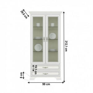 Vitrină cu sertare, woodline crem, 99x212x39,5 cm - TP147845 - Img 11