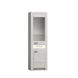 Vitrină, culoarea frasin alb, 56x192x42 cm - TP108484