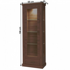 Vitrină, culoarea stejar stirling, 68x39x198 cm - TP264719 - Img 2