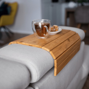 Zonă de depozitare/cotieră flexibilă canapea, bambus, natural - TP269803 - Img 17