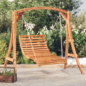 Balansoar pat, 115x147x46 cm, lemn masiv curbat cu finisaj tec - V313939V - Img 2