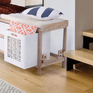Bancă, băncuţă cu 4 sertare, alb si maro, 100 cm - TP206590 - Img 2