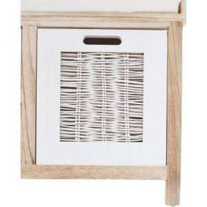 Bancă, băncuţă cu 4 sertare, alb si maro, 100 cm - TP206590 - Img 10