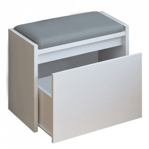 Bancă, băncuţă cu spaţiu de depozitare, albă, 60 cm - TP236747 - Img 7