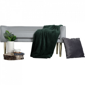 Bancă, băncuţă gri deschis si auriu, 127 cm - TP264317 - Img 5