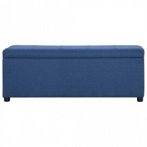 Banca cu compartiment de depozitare albastru, 116 cm, poliester - V281321V - Img 3