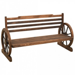 Bancă de grădină, 142 cm, lemn masiv de brad - V313892V - Img 2