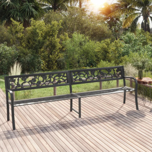 Bancă dublă de grădină, 246 cm, oțel negru - V317129V - Img 2