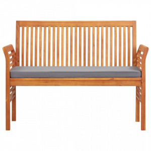 Banca gradina cu 2 locuri perna, 120 cm, lemn masiv acacia - V45972V - Img 2