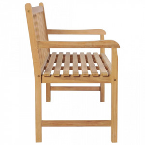 Bancă grădină, pernă albastru deschis, 120 cm, lemn masiv tec - V3062695V - Img 4