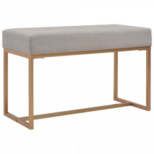 Banca, gri, 80 cm, catifea - V247558V
